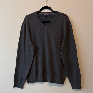 Michael Kors Charcoal V-Neck Sweater for Men